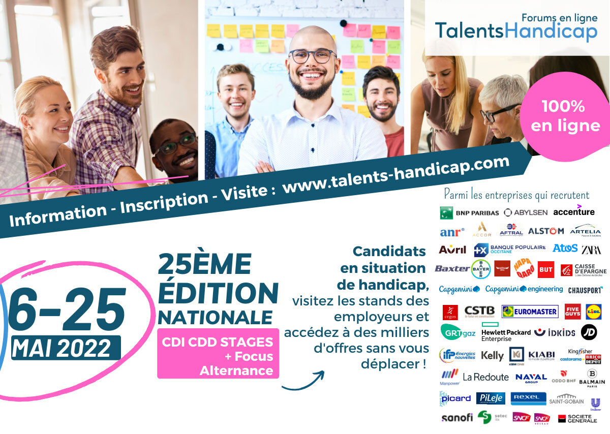 25ème édition nationale du Forum en ligne Talents Handicap du 6 au 25 mai